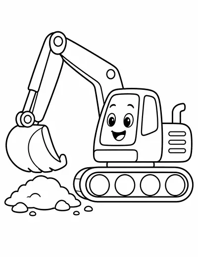 Busy Digger coloring page